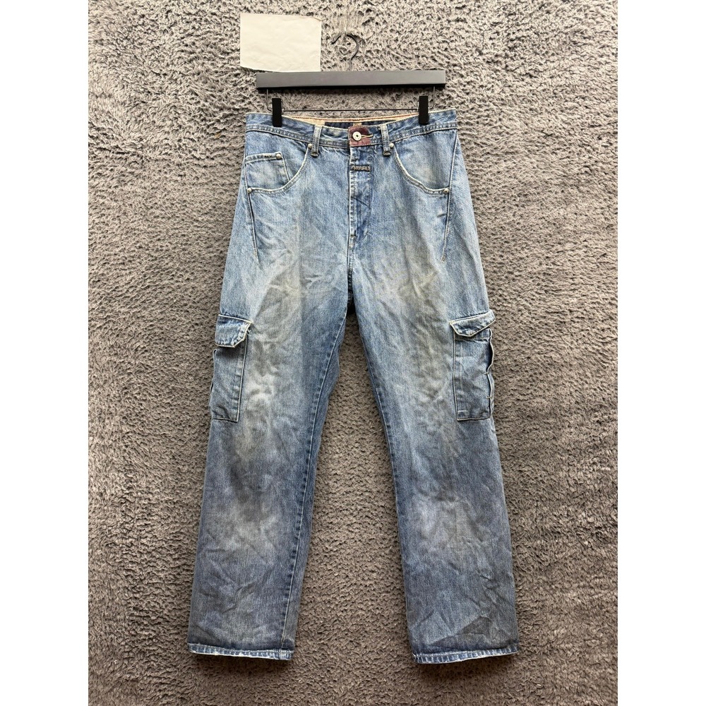 Vintage Marithe + Francois Girbaud Baggy Denim Cargo Jeans Blue Size 31 x 32.5